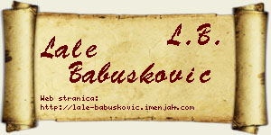 Lale Babušković vizit kartica